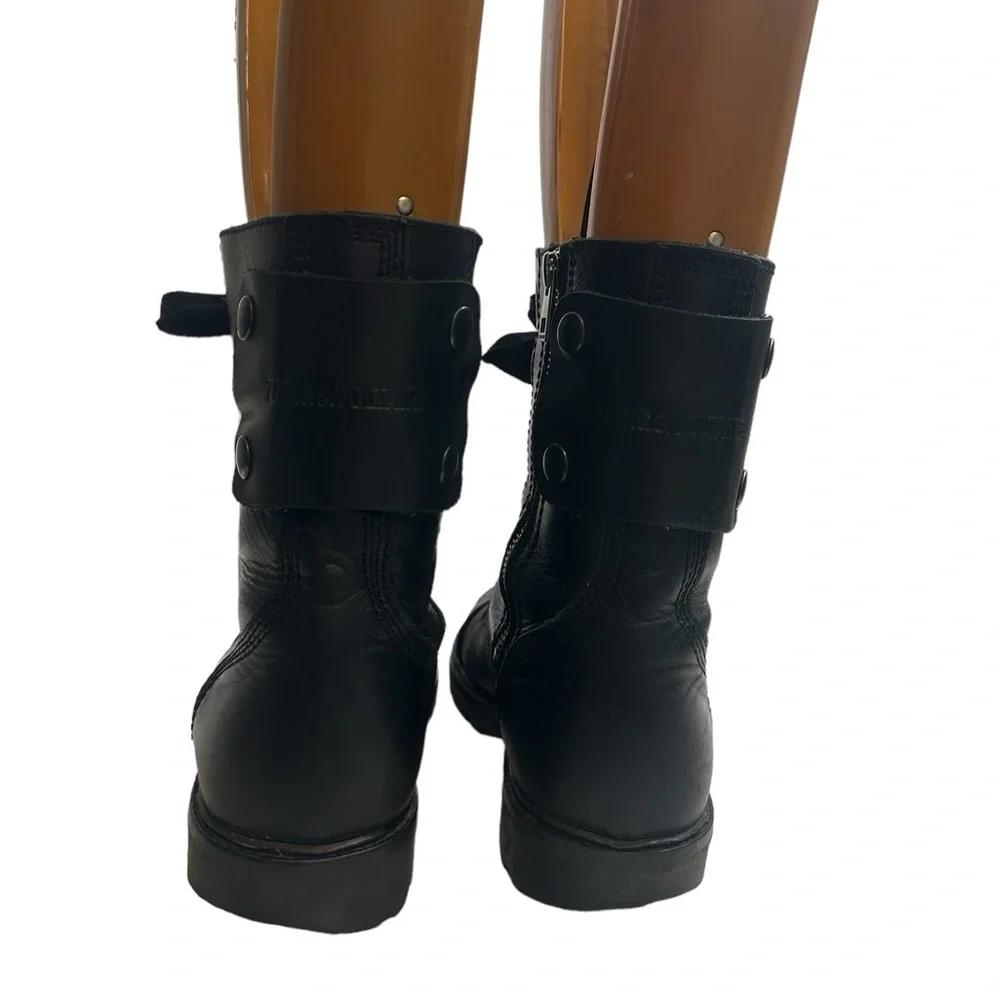 Zadig & Voltaire Joe Black Ankle Zip Combat Military Gothic Punk Boots Fit